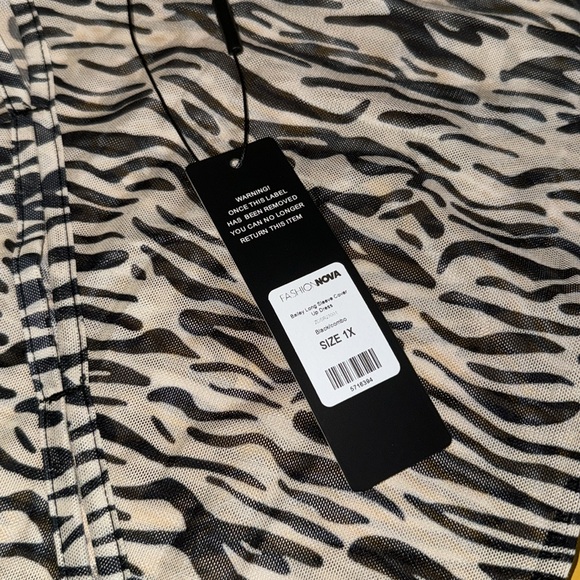 Fashion Nova Bailey long sleeve cover-up dress size 1 X 👙☀️😎👙👗 - Picture 6 of 6